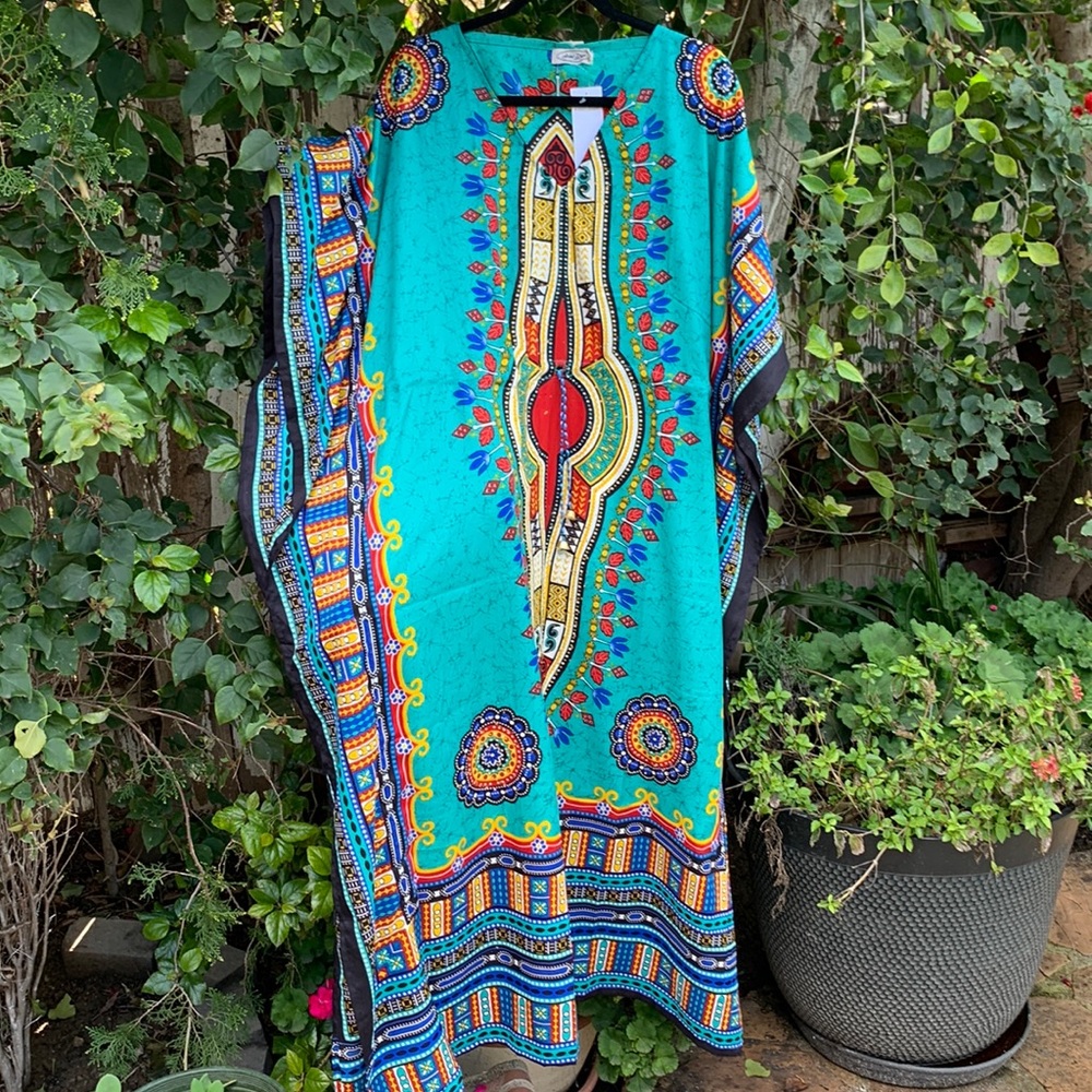 Kaftan, cover up, dress, Turquoise, Red, Green